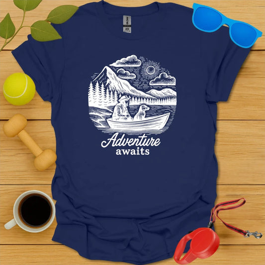 Outdoor Explorer Shirt | Adventure Awaits Dog Design - Navy