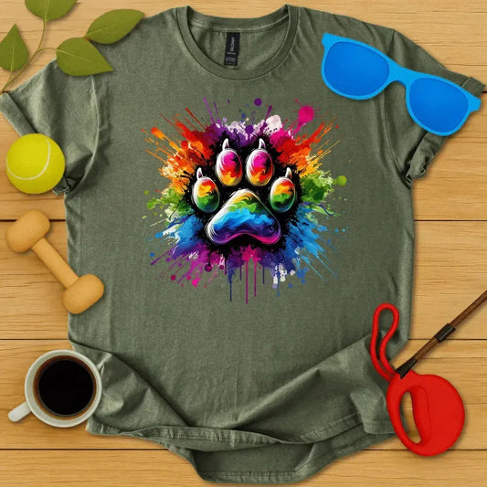 Paint Splash Paw T-Shirt