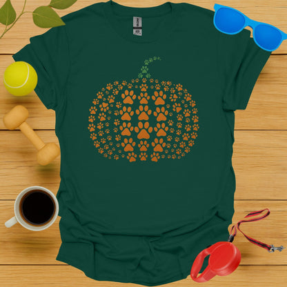 Paw Print Pumpkin on Green Unisex Shirt Halloween product