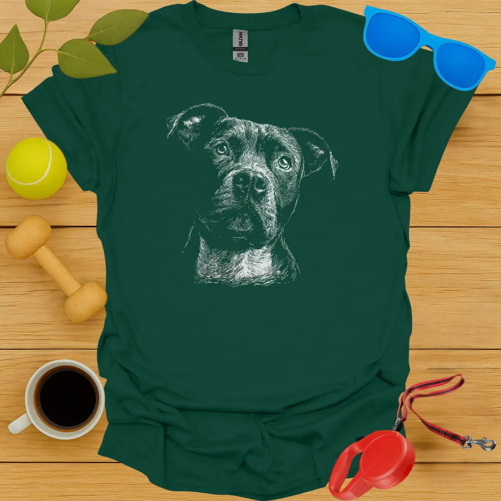 Pitbull Monochrome Portrait Tee