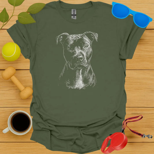 Pitbull Portrait T Shirt