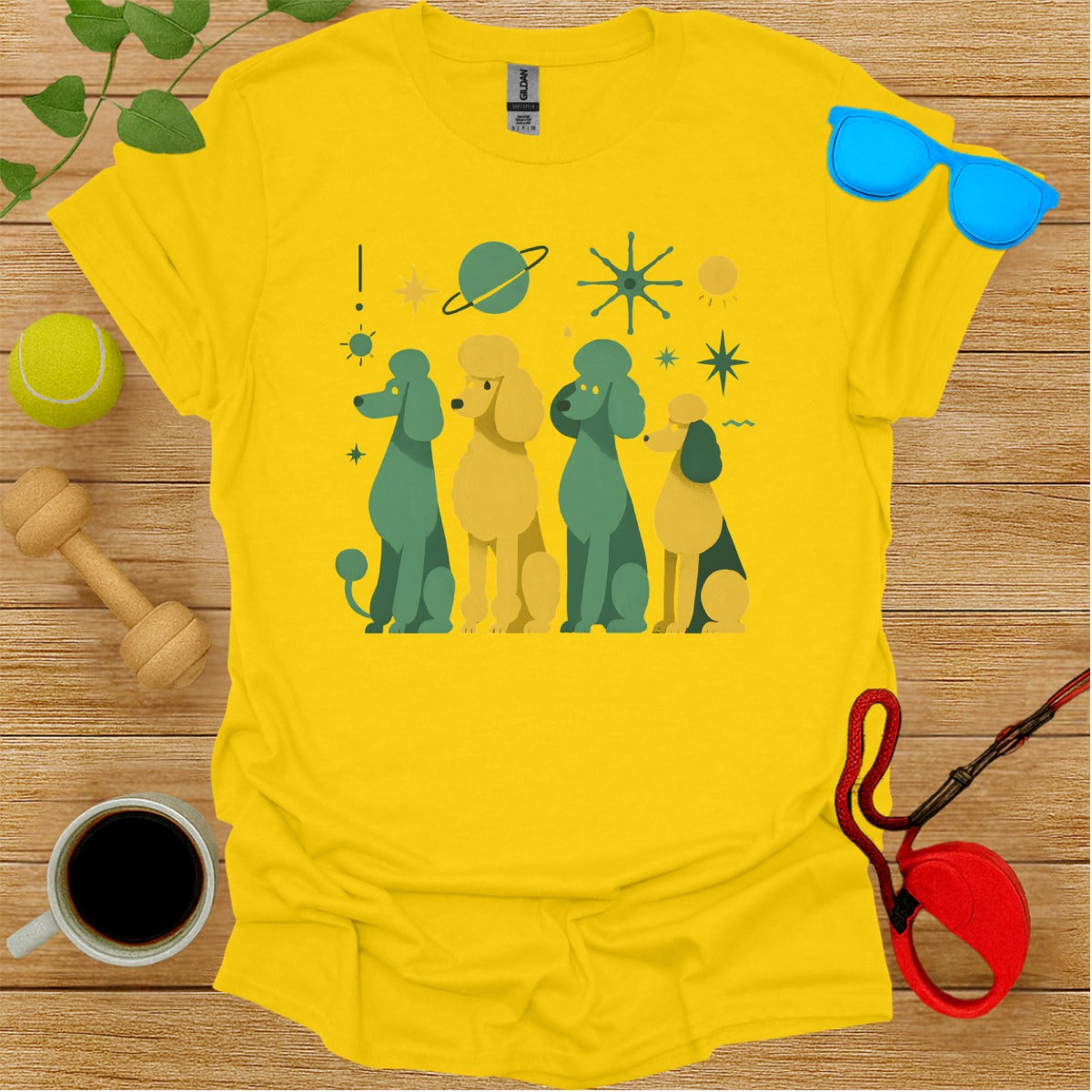 Playful Dogs in Space Graphic Tee