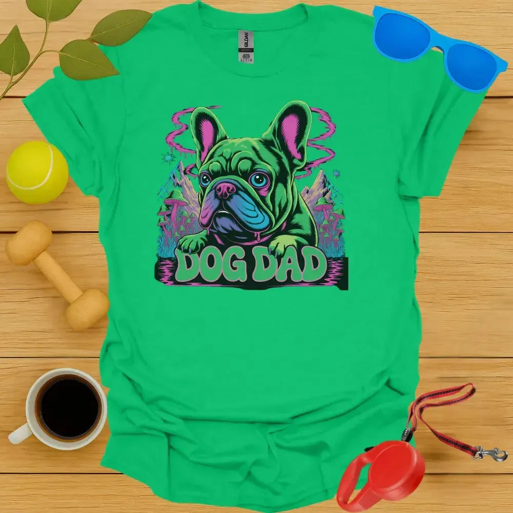 Psychedelic Frenchie Dog Dad Tee