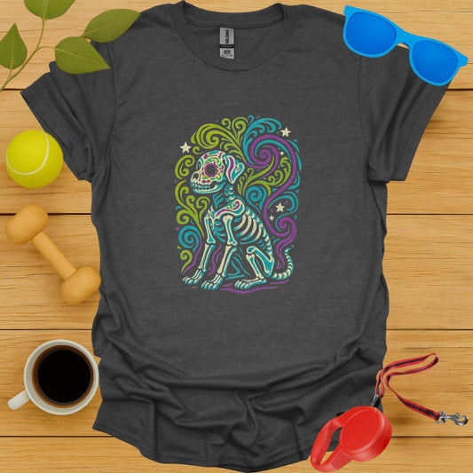 Colorful Skeleton Dog Design Graphic T-shirt Product Type