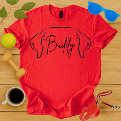 Personalized Dog Breed Ear & Name Tee-Critter Lane