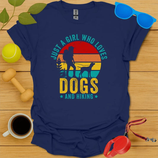 Retro Hiking Shirt | Girl Who Loves Dogs & Hiking Tee