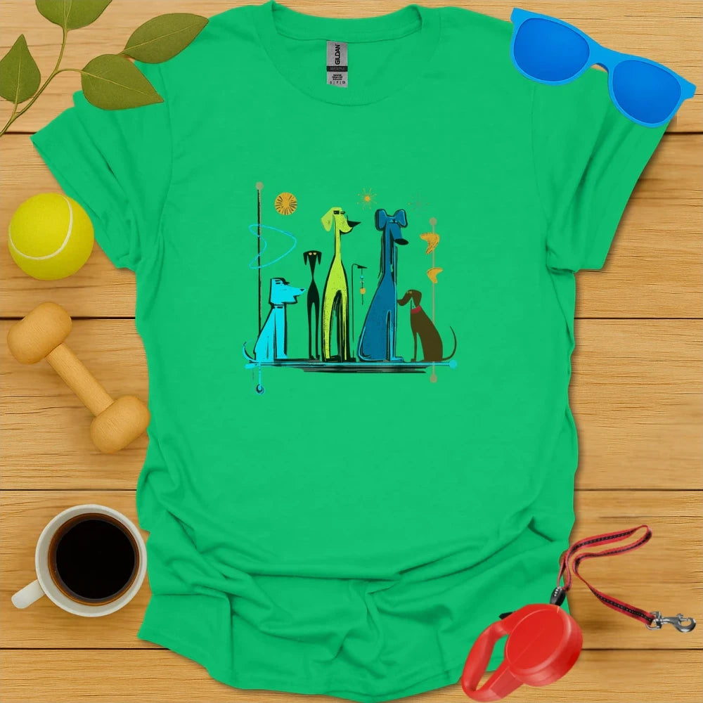 Retro Mid Century Modern Dogs Tee