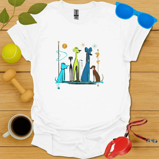 Retro Mid Century Modern Dogs Tee