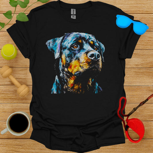 Colorful Rottweiler Dog Art Printed T-shirt