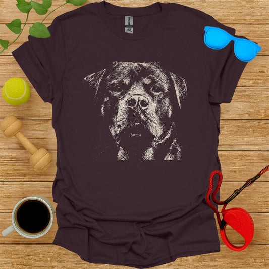 Realistic Dog Face Graphic Printed T-shirt