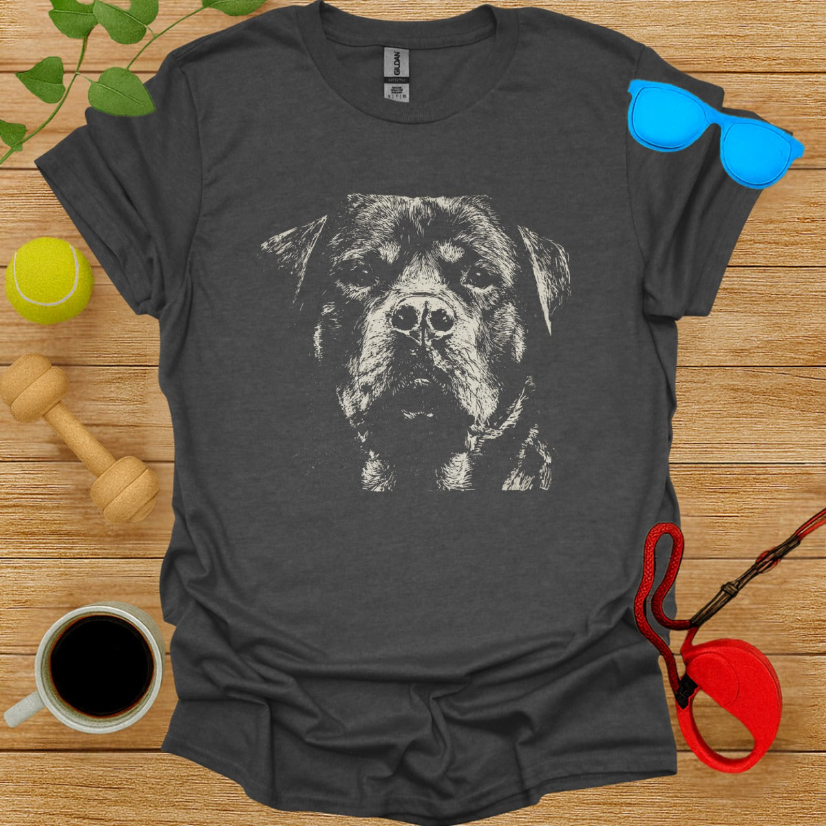 Hand Drawn Dog Face T-Shirt Artistic Design Apparel