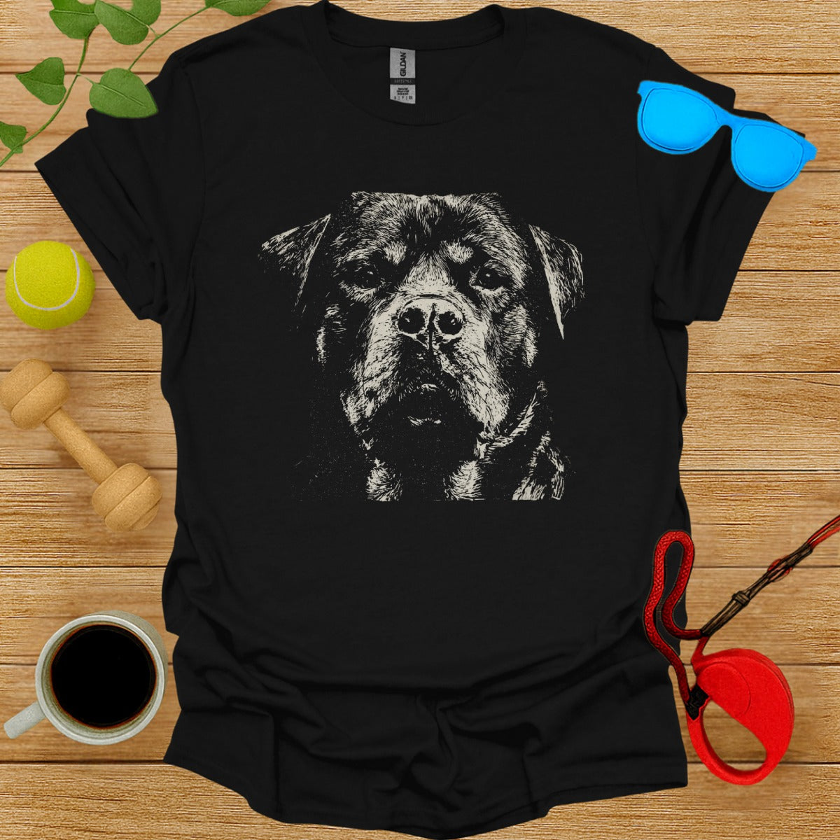 Detailed Graphic Dog Print on Premium Quality T-Shirt