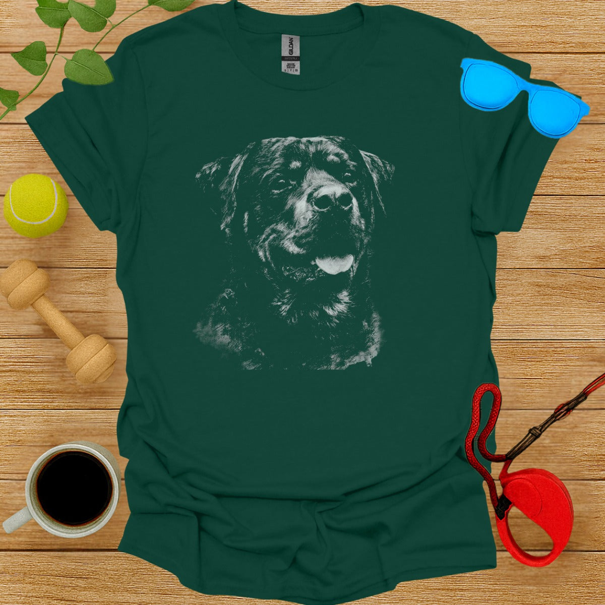Rottweiler Dog Graphic Design Short Sleeve Shirt