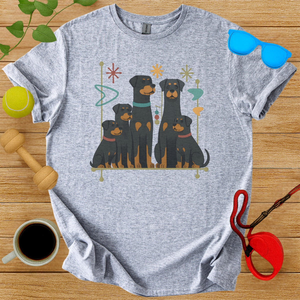 Cute Family of Four Dogs Graphic Tee product
