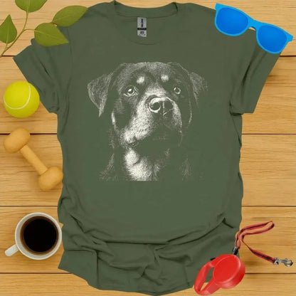Rottweiler Monochrome Portrait Tee
