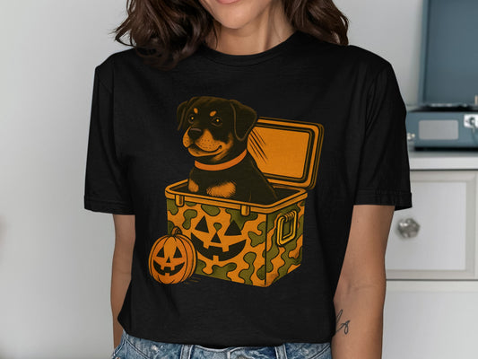 Halloween Puppy and Jack-o'-Lantern T-Shirt product type