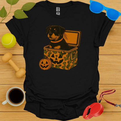 Halloween Rottweiler Puppy in Pumpkin Box T-Shirt product