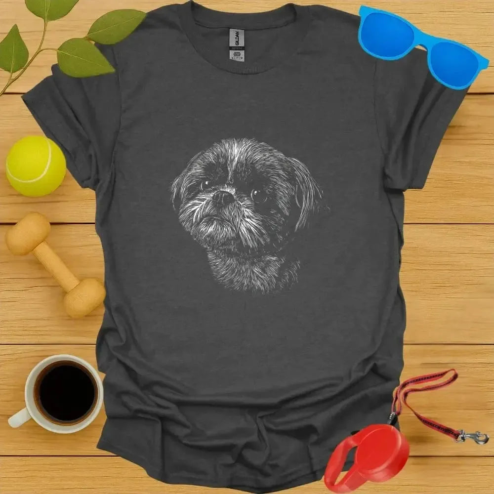 Shih Tzu Monochrome Portrait Tee