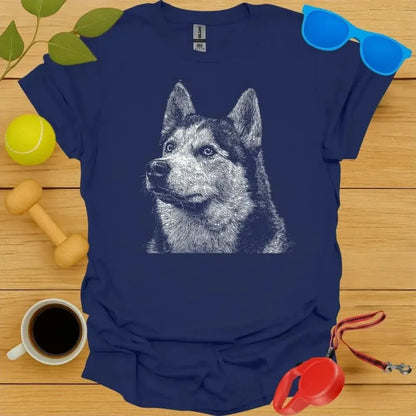 Siberian Husky Monochrome Portrait Tee