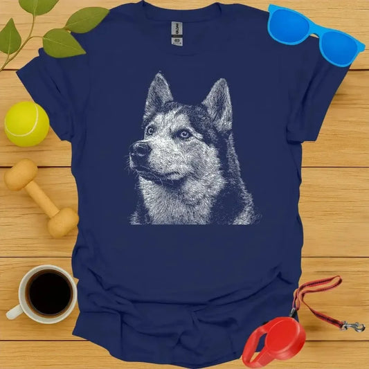 Siberian Husky Monochrome Portrait Tee