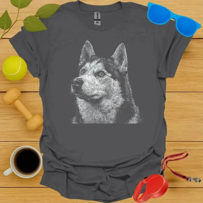 Siberian Husky Monochrome Portrait Tee