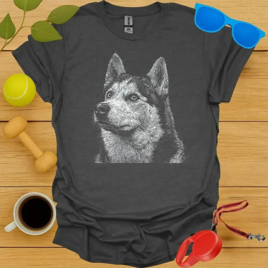 Siberian Husky Monochrome Portrait Tee