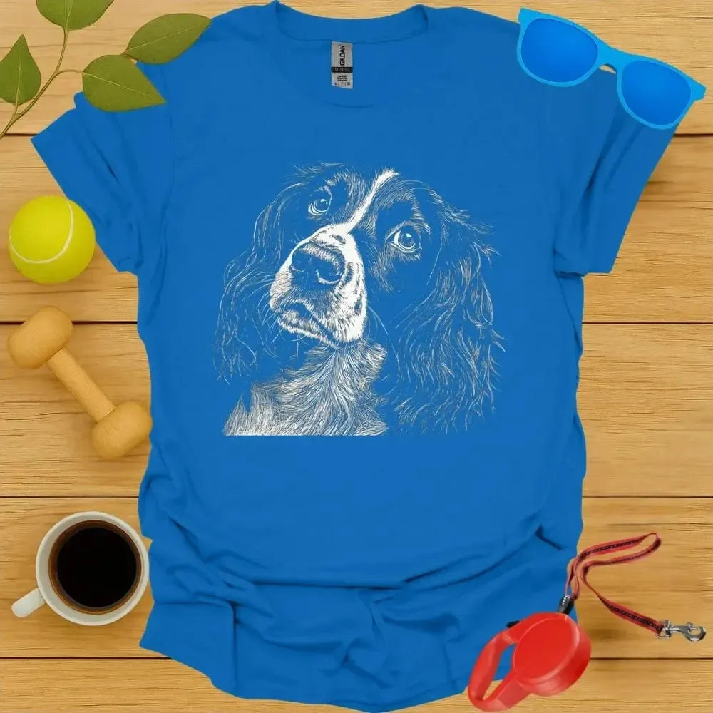 Springer Spaniel Monochrome Portrait Tee