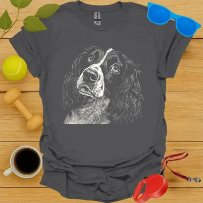 Springer Spaniel Monochrome Portrait Tee