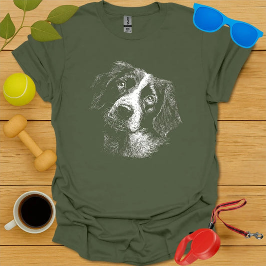 Springer Spaniel Monochrome Portrait Tee