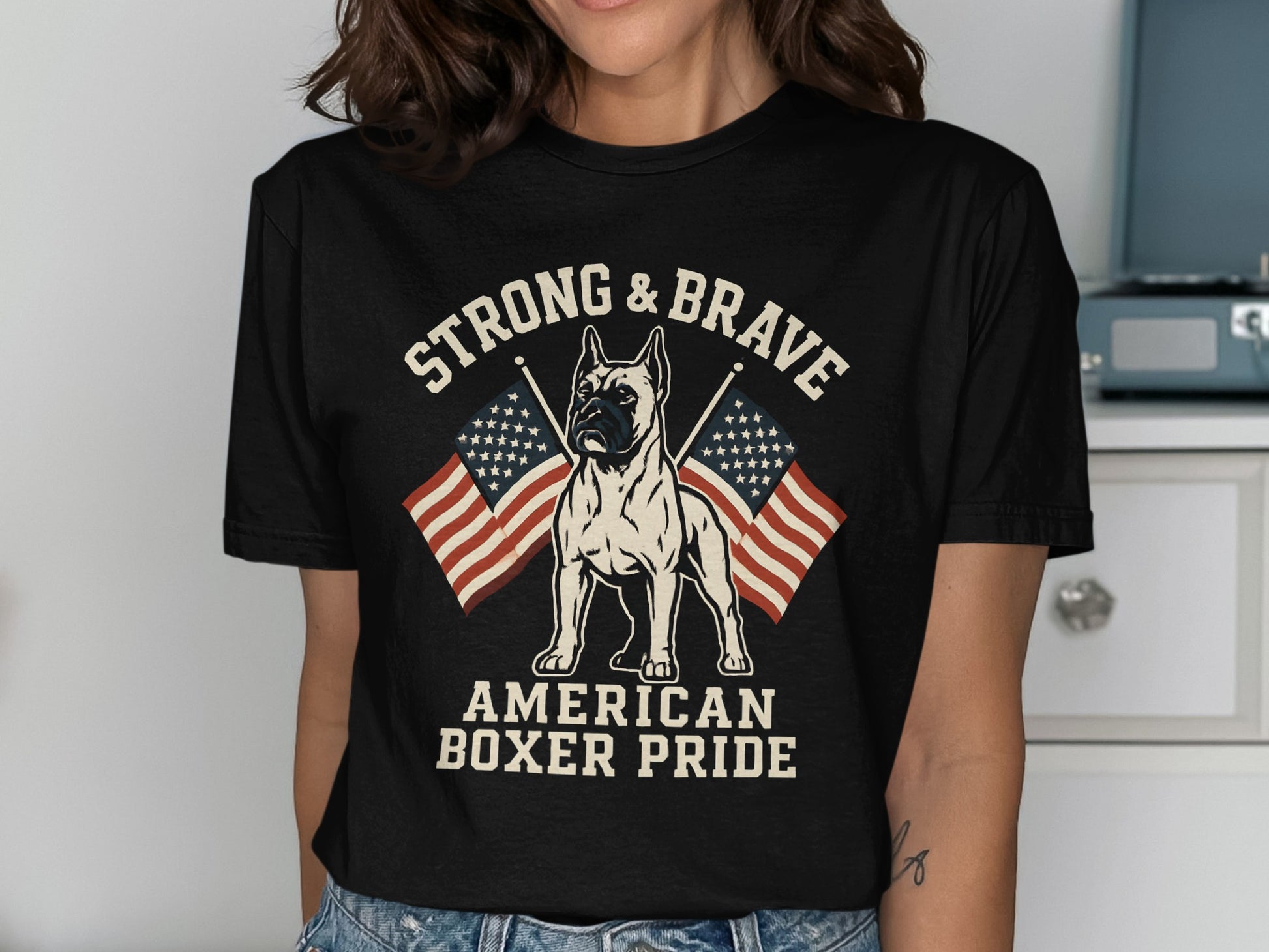 Strong Brave American Boxer Pride Graphic T-Shirt product type