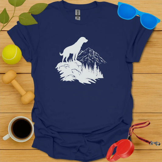 Summit Watcher | Outdoor Dog Lover Tee - Navy