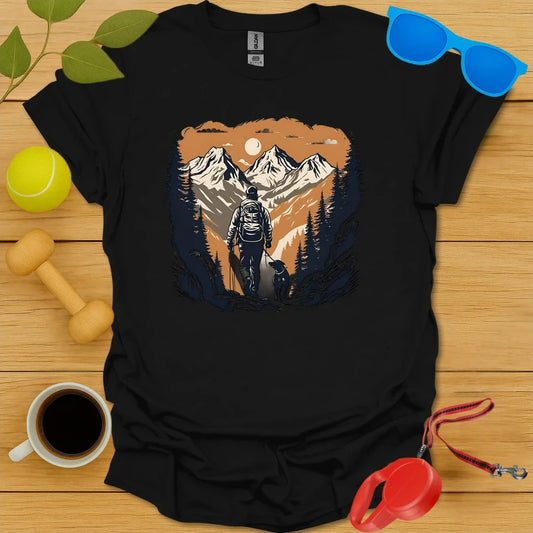 Sunset Trails | Hiking Adventure Dog Shirt - Black