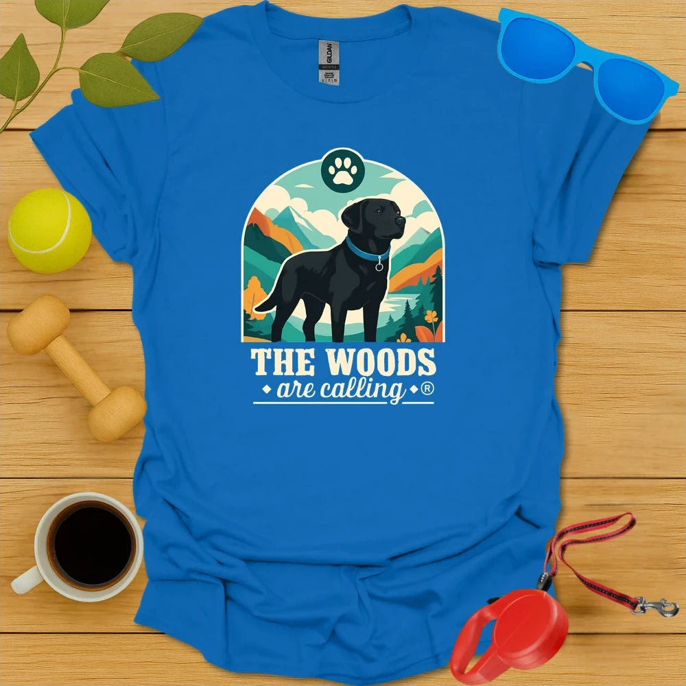 The Woods Are Calling | Labrador Adventure Hiking Tee - Royal