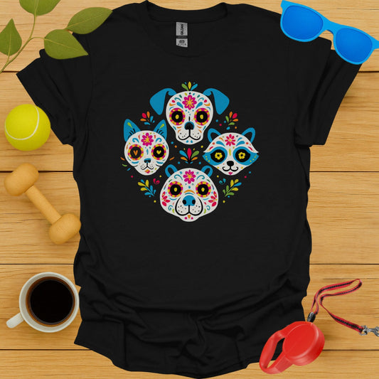 Cute Sugar Skull Dogs Graphic Tee shirt product