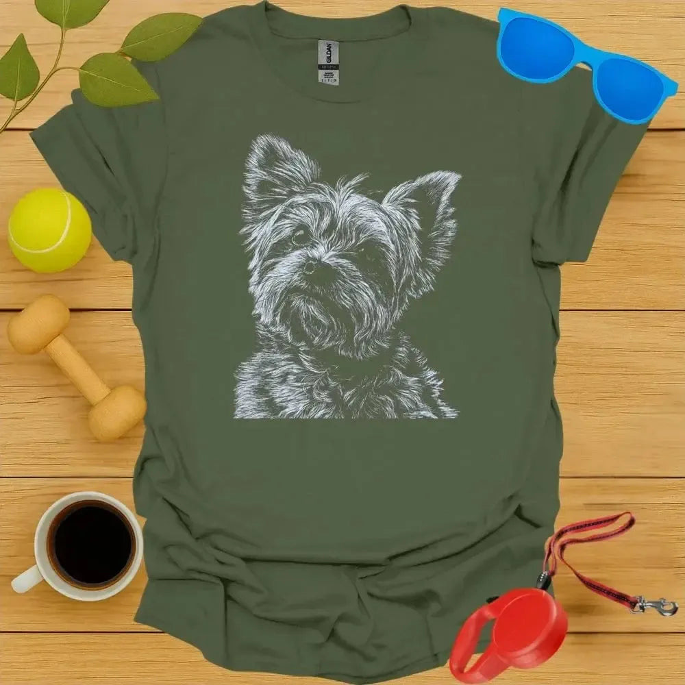 Yorkshire Terrier Monochrome Portrait Tee