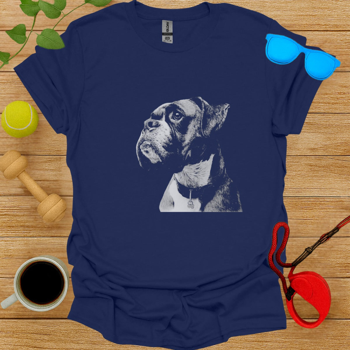 Blue T-shirt with Dog Graphic Perfect for Dog Lovers