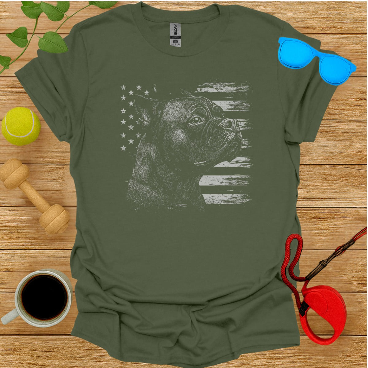 Patriotic Bulldog Graphic Tee for Dog Lovers