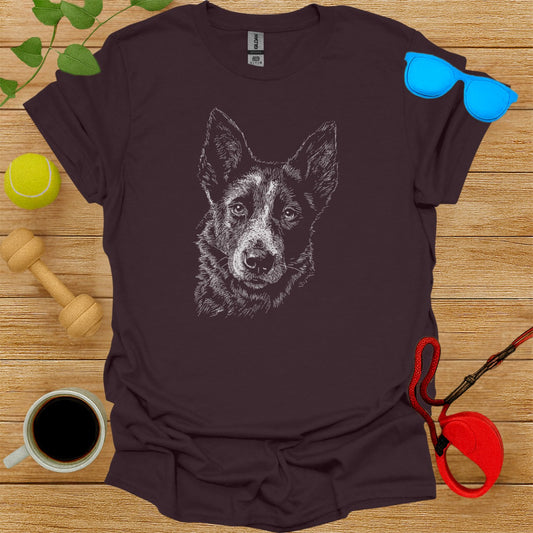Detailed Sketch of Dog on Comfortable T-shirt