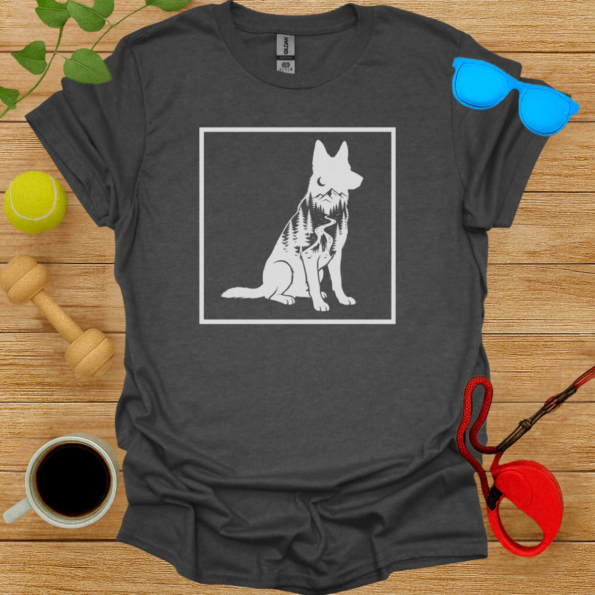 German Shepherd Dog Silhouette Graphic T-Shirt