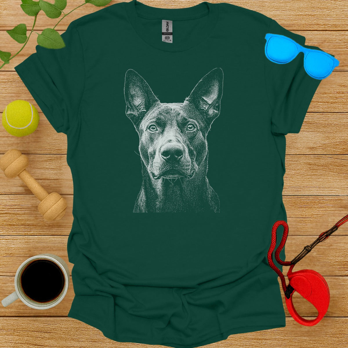 Graphic T-shirt with Detailed Dog Design