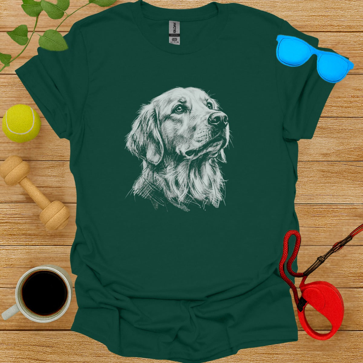 Artistic Golden Retriever Portrait Pet Owner T-shirt