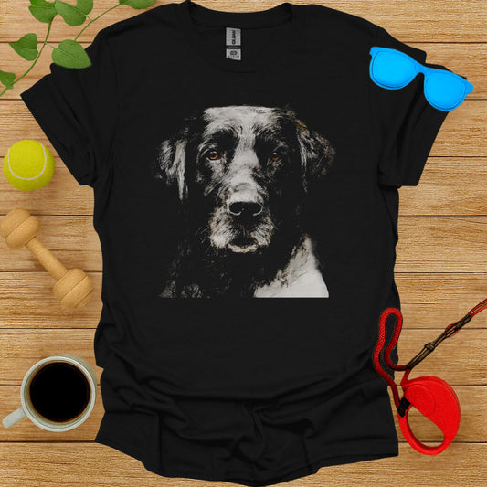 Artistic Black Labrador Dog T-Shirt Casual Wear