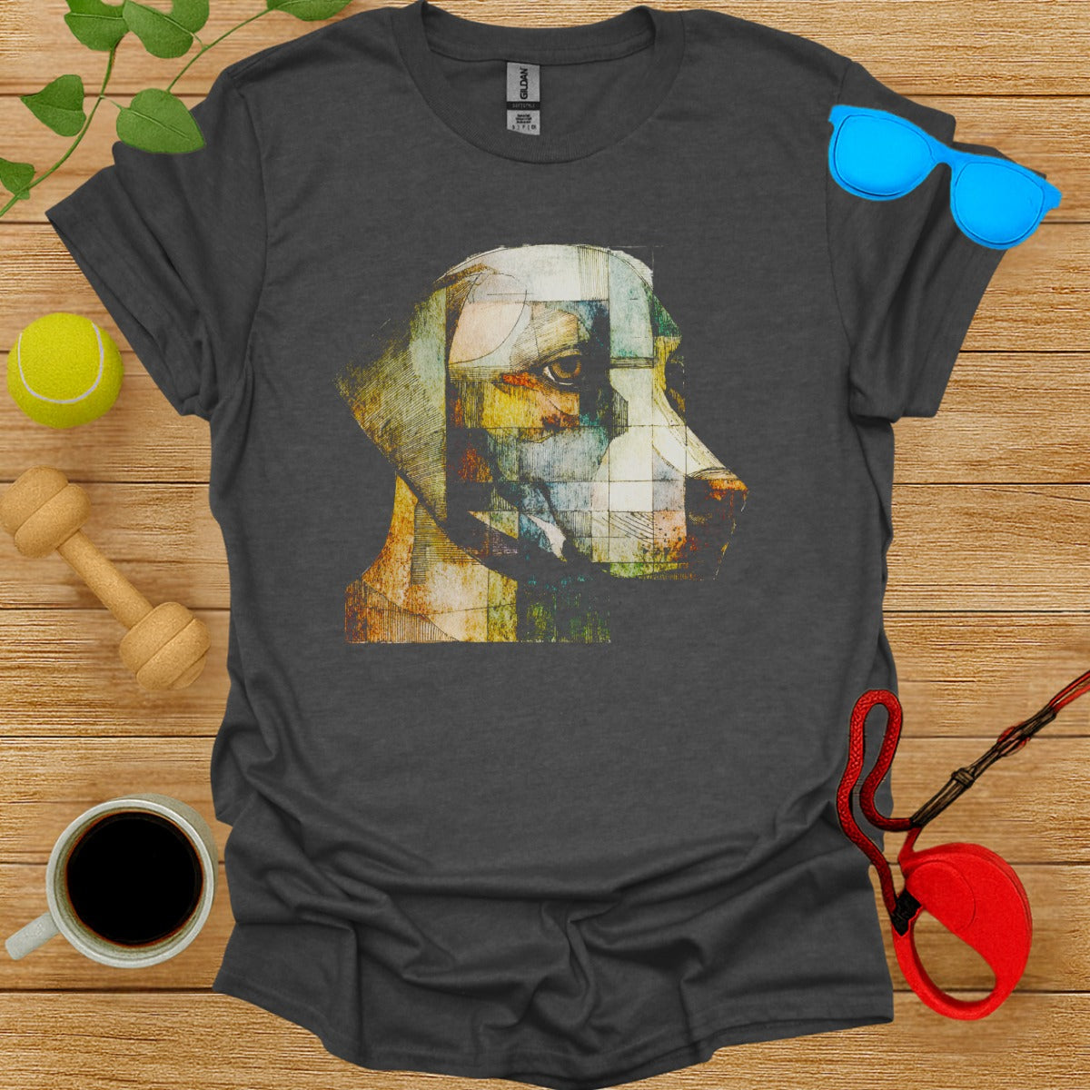 Abstract Dog Art Graphic Tee for Unique Style
