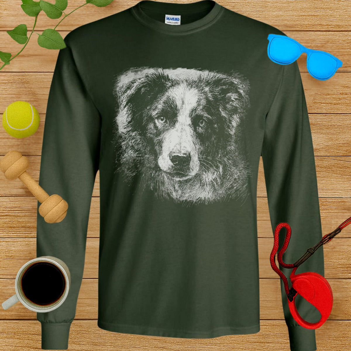 Detailed Dog Face Long Sleeve Shirt