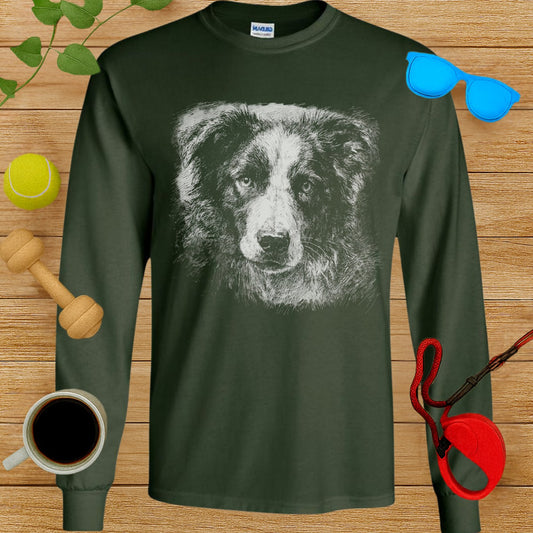 Detailed Dog Face Long Sleeve Shirt