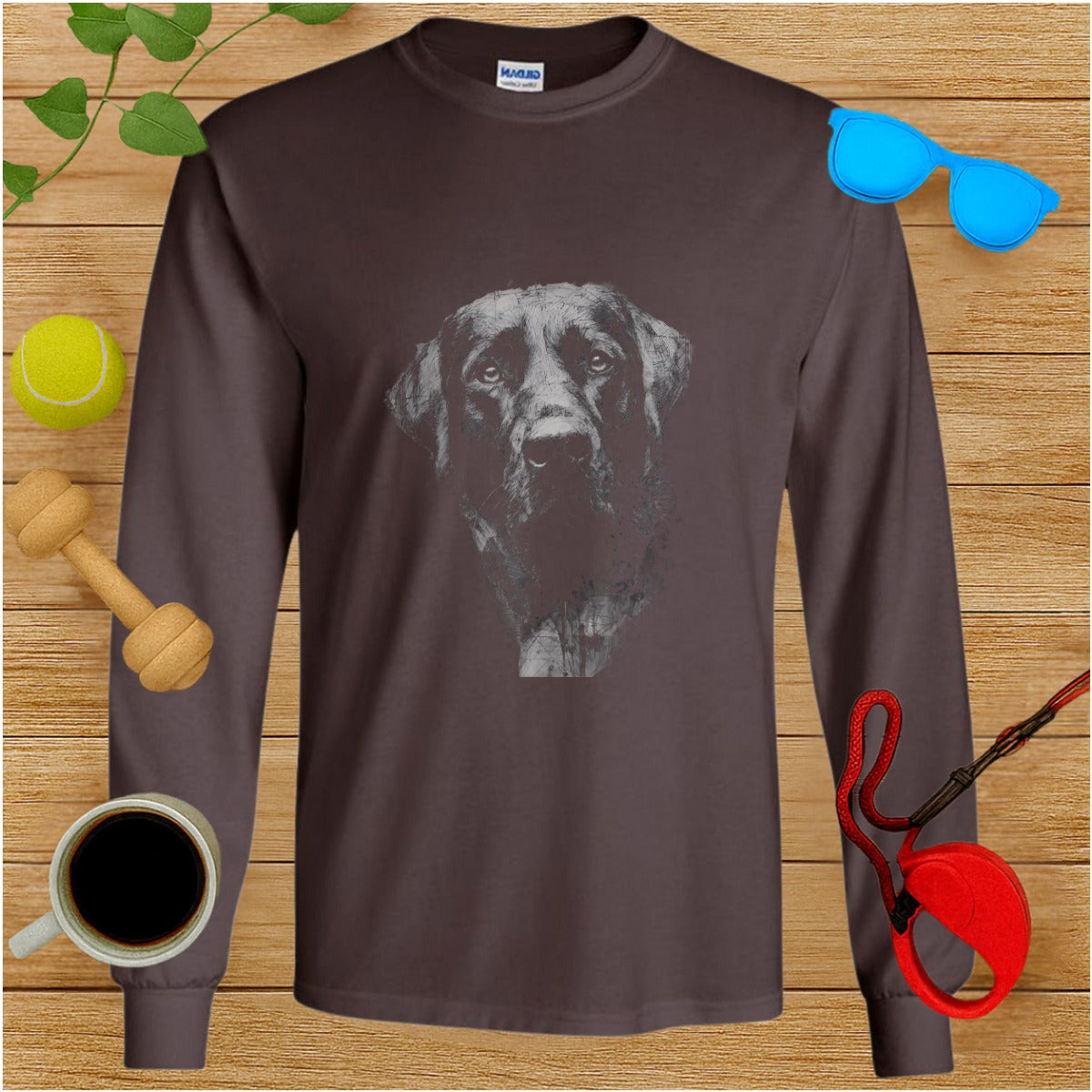 Graphic Print Long Sleeve Dog Lovers Shirt Product