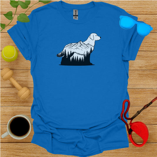 Cute Dog Graphic with Mountain Design Shirt