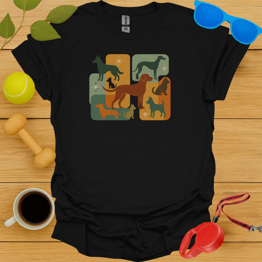 Stylish Retro Dog Silhouette Graphic T-Shirt product