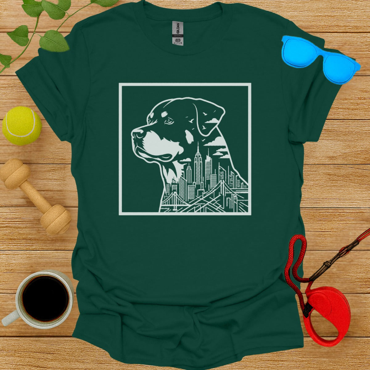 Stylish Dog Design Graphic Tee for Everyday Casual Wear