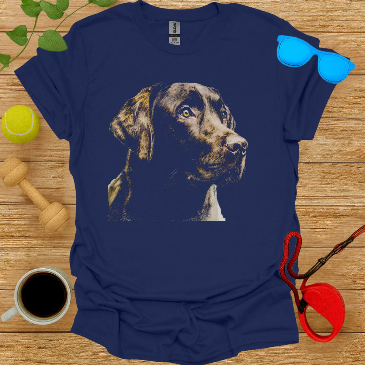 Dog Lover's Blue Graphic Tee for Pet Enthusiasts